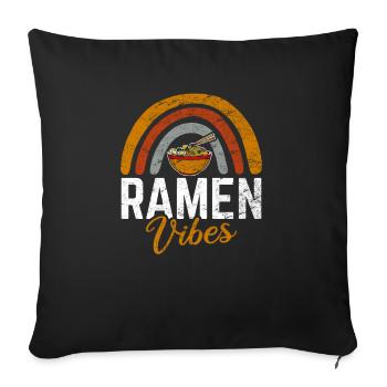 Kawaii Ramen Vibes Vintage Rainbow Japanese Ramen - Sofa pillowcase 17,3'' x 17,3'' (45 x 45 cm) - black - Front