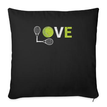 Liebe Tennisfans Spieler Trainer Sport Schläger - Sofakissenbezug 45 x 45 cm - Schwarz - Vorne
