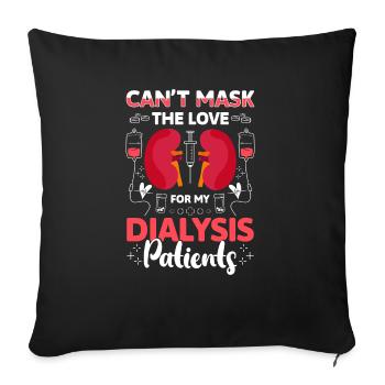 Cant Mask L’amour pour mes patients dialysés - Housse de coussin décorative 45 x 45 cm - noir - Devant