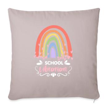 Cadeau de chemise de bibliothécaire scolaire - Housse de coussin décorative 45 x 45 cm - taupe clair - Devant