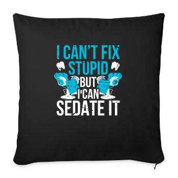 Je ne peux pas réparer stupide mais je peux le calmer - Housse de coussin décorative 45 x 45 cm - noir - Devant