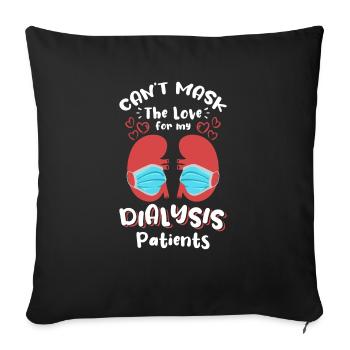 Cant Masl L’amour pour mes patients dialysés - Housse de coussin décorative 45 x 45 cm - noir - Devant