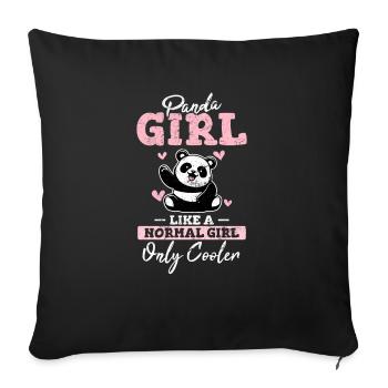 Cute Panda Bear Never Gives Up Your Dreams Keep Sl - Sofa pillowcase 17,3'' x 17,3'' (45 x 45 cm) - black - Front