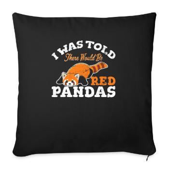 Red Pandas Red Panda Love Funny Panda Lover Zoologist - Sofa pillowcase 17,3'' x 17,3'' (45 x 45 cm) - black - Front