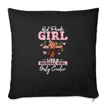Red Panda Girl Cooler Red Pandas Funny Panda Lover - Sofa pillowcase 17,3'' x 17,3'' (45 x 45 cm) - black - Front