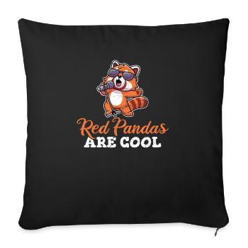 Red Pandas Are Cool Funny Panda Lover Cute Red Pan - Sofa pillowcase 17,3'' x 17,3'' (45 x 45 cm) - black - Front