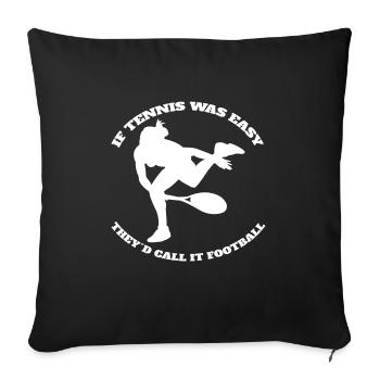 Tennis club Tennis players Tennis rackets - Sofa pillowcase 17,3'' x 17,3'' (45 x 45 cm) - black - Front