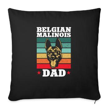 Malinois Belgian Shepherd Mechelaar Dog - Sofa pillowcase 17,3'' x 17,3'' (45 x 45 cm) - black - Front
