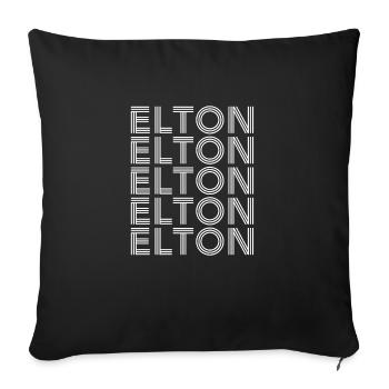 Elton Elton Elton Elton Elton - Sofa pillowcase 17,3'' x 17,3'' (45 x 45 cm) - black - Front