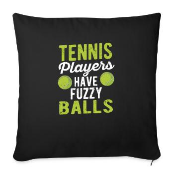 Sports enthusiast coach jokes: tennis player - Sofa pillowcase 17,3'' x 17,3'' (45 x 45 cm) - black - Front