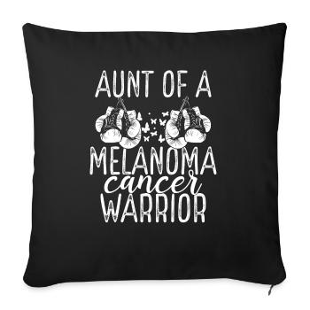 Aunt Melanoma Cancer Awareness Niece Nephew - Sofa pillowcase 17,3'' x 17,3'' (45 x 45 cm) - black - Front
