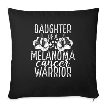 Daughter Melanoma Cancer Awareness Month Ribbon - Sofa pillowcase 17,3'' x 17,3'' (45 x 45 cm) - black - Front