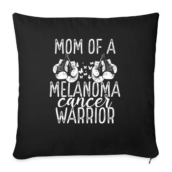 Mom Melanoma Cancer Awareness Mothers Day Mama - Sofa pillowcase 17,3'' x 17,3'' (45 x 45 cm) - black - Front