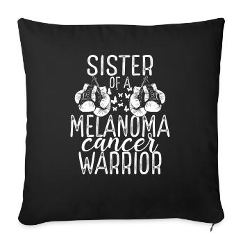 Sister Melanoma Cancer Awareness Sibling Twin - Sofa pillowcase 17,3'' x 17,3'' (45 x 45 cm) - black - Front