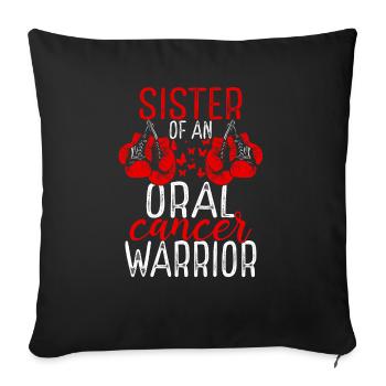 Soeur Twin Oral Cancer Awareness Sibling Twin - Housse de coussin décorative 45 x 45 cm - noir - Devant