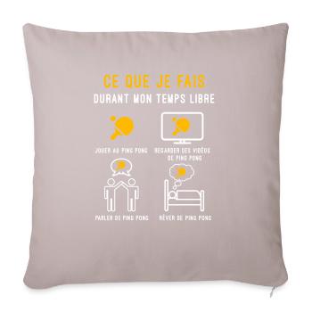 ping pong raquette temps libre cadeau pongiste - Housse de coussin décorative 45 x 45 cm - taupe clair - Devant