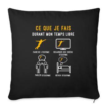 escrime homme temps libre cadeau escrimeur - Housse de coussin décorative 45 x 45 cm - noir - Devant