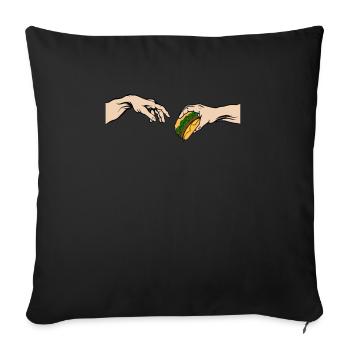 Funny burger type cheeseburger - Sofa pillowcase 17,3'' x 17,3'' (45 x 45 cm) - black - Front