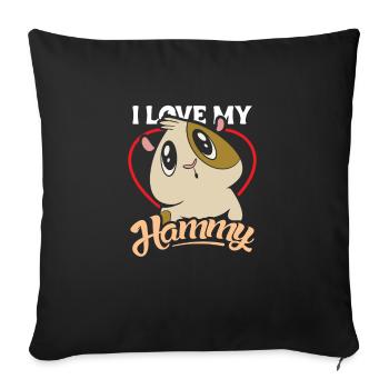 I Love my Hammy Hamster Owner Saying - Sofa pillowcase 17,3'' x 17,3'' (45 x 45 cm) - black - Front