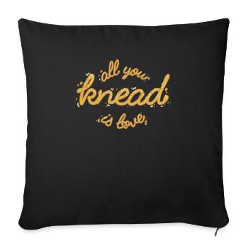 Baking All you knead is love baker - Sofa pillowcase 17,3'' x 17,3'' (45 x 45 cm) - black - Front