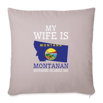 Rien ne me fait peur Montanan Wife Montana - Housse de coussin décorative 45 x 45 cm - taupe clair - Devant