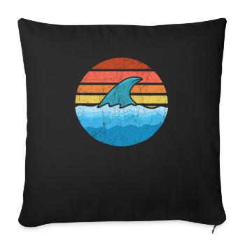 National Retro Day Vintage Old Classic Shark - Sofakissenbezug 45 x 45 cm - Schwarz - Vorne