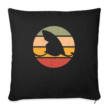 National Retro Day Vintage Old Classic Shark - Sofakissenbezug 45 x 45 cm - Schwarz - Vorne