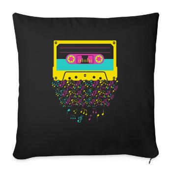 Cassette Tape Music Lover National Retro Day - Sofa pillowcase 17,3'' x 17,3'' (45 x 45 cm) - black - Front