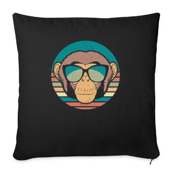 Retro Cheetah sur Zookeeper Wildlife Animal Zoo - Housse de coussin décorative 45 x 45 cm - noir - Devant