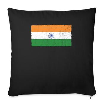 Tag der indischen Republik Hindustani indische Flagge - Sofakissenbezug 45 x 45 cm - Schwarz - Vorne