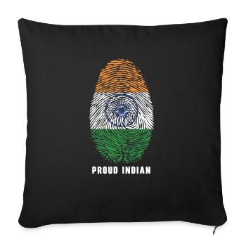 Tag der indischen Republik Hindustani indische Flagge - Sofakissenbezug 45 x 45 cm - Schwarz - Vorne