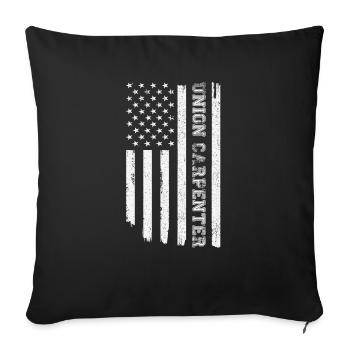 Vintage American USA Flag Union Carpenter Handyman - Housse de coussin décorative 45 x 45 cm - noir - Devant