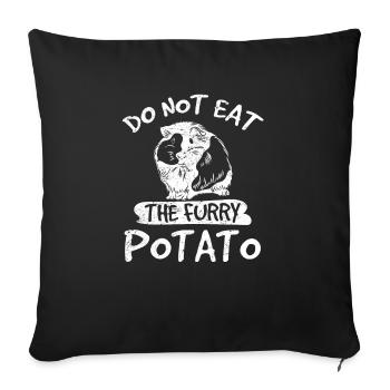 Cochon d’Inde Cavy Drôle d’amoureux des animaux Mignon Guinée Fourrure - Housse de coussin décorative 45 x 45 cm - noir - Devant
