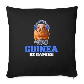 Cochon d’Inde Garçons Filles Drôle d’Amant Piggy Guinée Be - Housse de coussin décorative 45 x 45 cm - noir - Devant