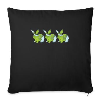 Earth Day Cute Rabbit loves Planet World - Sofakissenbezug 45 x 45 cm - Schwarz - Vorne
