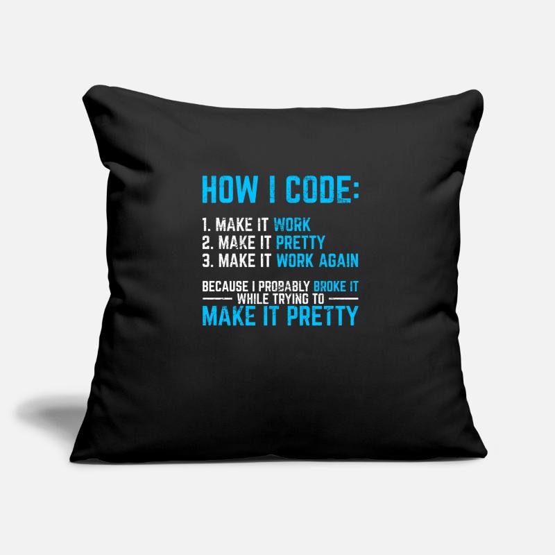 Programmeur Codeur Développeur de logiciels Programming Co Housse de coussin décorative 45 x 45 cm