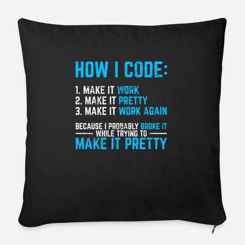 Programmer Coder Software Developer Programming Co - Sofa pillowcase 17,3'' x 17,3'' (45 x 45 cm) - black