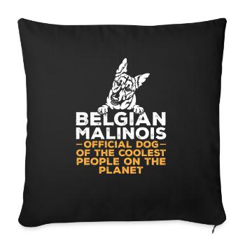 Malinois Belgian Shepherd Mechelaar Dog - Sofa pillowcase 17,3'' x 17,3'' (45 x 45 cm) - black - Front