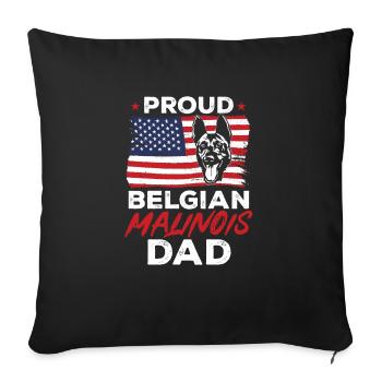 Malinois Belgian Shepherd Mechelaar Dog - Sofa pillowcase 17,3'' x 17,3'' (45 x 45 cm) - black - Front