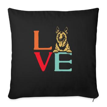 Malinois Belgian Shepherd Mechelaar Dog - Sofa pillowcase 17,3'' x 17,3'' (45 x 45 cm) - black - Front
