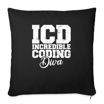 Funny Medical Coder Billing Incredible Coding Diva - Sofa pillowcase 17,3'' x 17,3'' (45 x 45 cm) - black - Front