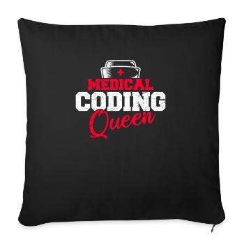 Drôle de codeur médical ICD Medical Billing Medical Co - Housse de coussin décorative 45 x 45 cm - noir - Devant
