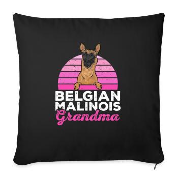 Malinois Belgian Shepherd Mechelaar Dog - Sofa pillowcase 17,3'' x 17,3'' (45 x 45 cm) - black - Front