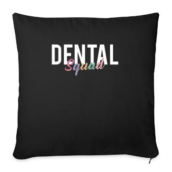 Chemise d’escouade dentaire Cadeau Dentiste - Housse de coussin décorative 45 x 45 cm - noir - Devant