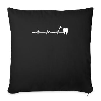 Heartbeat Heart Line Heart Rate Dentist - Sofa pillowcase 17,3'' x 17,3'' (45 x 45 cm) - black - Front