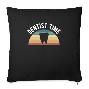 Dentiste Time Vintage Retro Zahnarzt - Housse de coussin décorative 45 x 45 cm - noir - Devant