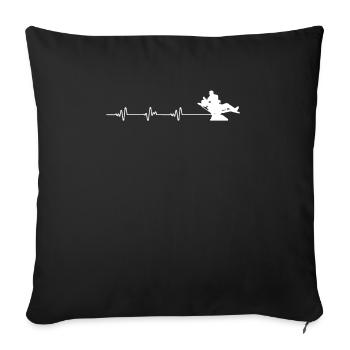 Heartbeat Heart Line Heart Rate Dentist - Sofa pillowcase 17,3'' x 17,3'' (45 x 45 cm) - black - Front