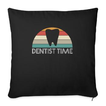 Dentiste Time Vintage Retro Zahnarzt - Housse de coussin décorative 45 x 45 cm - noir - Devant