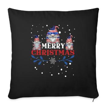 Joyeux Cristmas gnomes - Housse de coussin décorative 45 x 45 cm - noir - Devant
