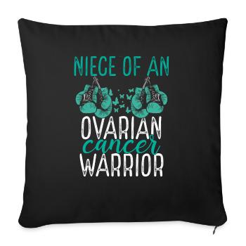 Niece Ovarian Cancer Awareness Aunt Uncle - Sofakissenbezug 45 x 45 cm - Schwarz - Vorne